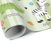 Schattigee Safari Dieren Kwekerij Patroon Cadeaupapier (Rol Hoek)
