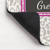 Schattigee Safari Leopard Print Grijs en Wit Mouse Muismat (Hoek)