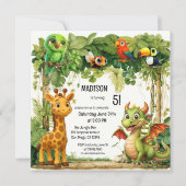 Schattigee Safari Oerwoud Animal Child Verjaardag Kaart (Voorkant)