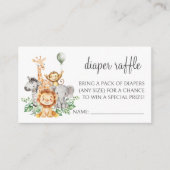 Schattigee Safari Oerwoud Baby shower Luier Raffle Informatiekaartje (Voorkant)