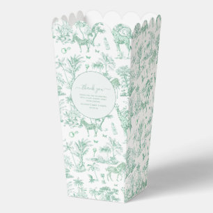 Schattigee Safari Toile de Jouy   Mint Baby shower Bedankdoosjes