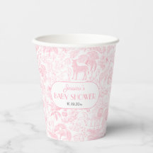 Schattigee Safari Toile de Jouy Roze Baby shower