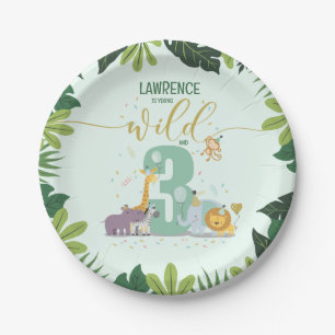Schattigee safaridieren Young Wild & Three Birthda Papieren Bordje