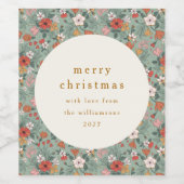 Schattigee Sage Groene Botanische Aangepaste Vroli Wijn Etiket (Enkel label)