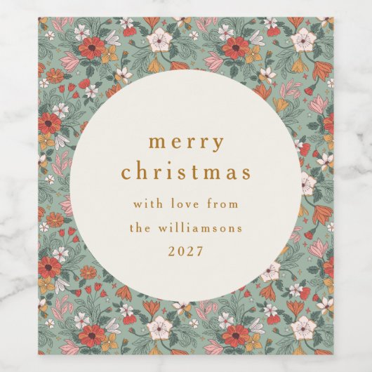 Schattigee Sage Groene Botanische Aangepaste Vroli Wijn Etiket (Enkel label)