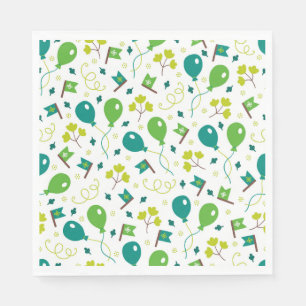 Schattigee Saint Patrick's Day Green Balloons Flag Servetten