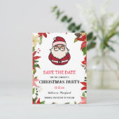 Schattigee Santa Claus Poinsettia | Kerstfeest Briefkaart (Staand voorkant)
