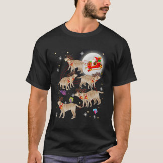 Schattigee Santa Claus Riding Labrador Xmas Pyjama T-shirt