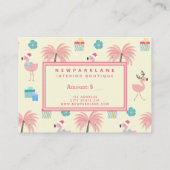 Schattigee Santa Flamingo's - Kerstcadeaubon Visitekaartje (Achterkant)