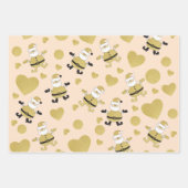 Schattigee Santa Gold Hearts Inpakpapier Vel (Voorkant 2)