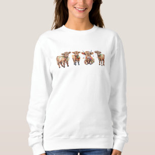 Schattigee Santa Highland Koeien, Funny Mooey Chri Trui