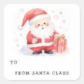 Schattigee Santa illustratie naar cadeau van label (Voorkant)