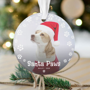 Schattigee Santa Paws Pet Christmas Foto Ornament