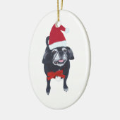 Schattigee Santa Pug Dog Kerst Ornamenten (Links)