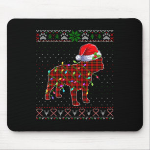 Schattigee Santa Red Plaid Franse Bulldog Light Le Muismat