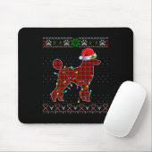Schattigee Santa Red Plaid Poodle Light Lelijke Ke Muismat (Met muis)