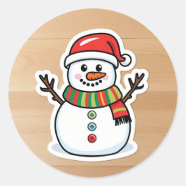 Schattigee Santa Snowman kinder Ronde Sticker