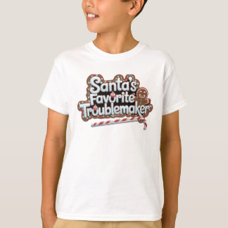 Schattigee Santa's favoriete probleemmaker kinder T-shirt