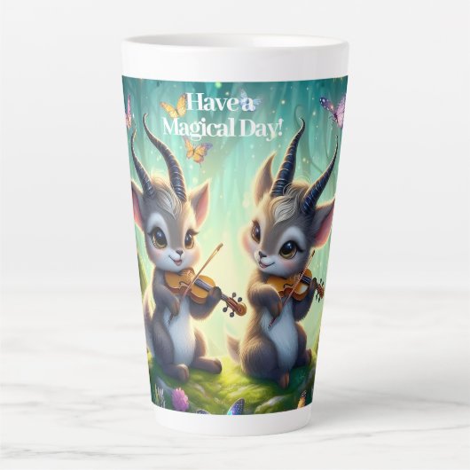 Schattigee Saolas spelen altviool in een magisch b Latte Mok (Voorkant)