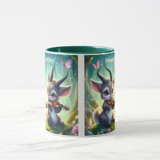 Schattigee Saolas spelen altviool in een magisch b Mok (Midden)