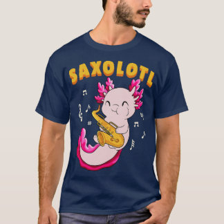 Schattigee Saxolotl Kawaii Saxofoon Axolotl Gift J T-shirt