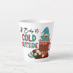 Schattigee Scandinavische kerstgnoom & warme cacao Latte Mok