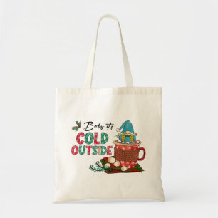 Schattigee Scandinavische kerstgnoom & warme cacao Tote Bag