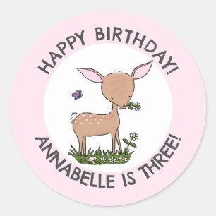 Schattigee schattige baby herten gepersonaliseerde ronde sticker