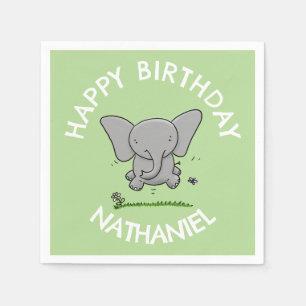 Schattigee schattige baby olifant gepersonaliseerd servet