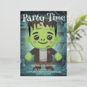 Schattigee Schattige Frankensteinuitnodiging Kaart (Staand voorkant)