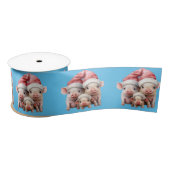 Schattigee Schattige Funny Christmas Pigs op Blue Lint (Spoel)