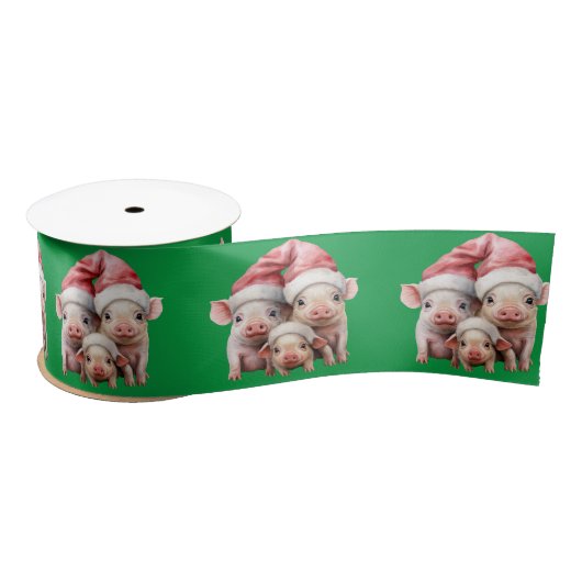 Schattigee Schattige Funny Christmas Pigs op Deep Lint (Spoel)