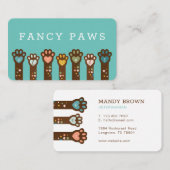 Schattigee Schattige Hart Vorm Dierlijke Pet Paws Visitekaartje (Voorkant / Achterkant)