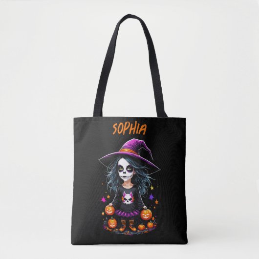 Schattigee Schattige Kawaii Halloween Witch Draagtas (Voorkant)