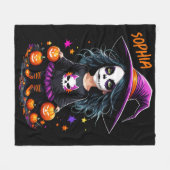 Schattigee Schattige Kawaii Halloween Witch Fleece Deken (Voorkant (Horizontaal))