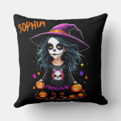 Schattigee Schattige Kawaii Halloween Witch Kussen (Achterkant)