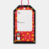 Schattigee Schattige Pinguïn Stack Cadeaulabel (Achterkant)