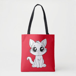 Schattigee Schattige witte kat Draagtas