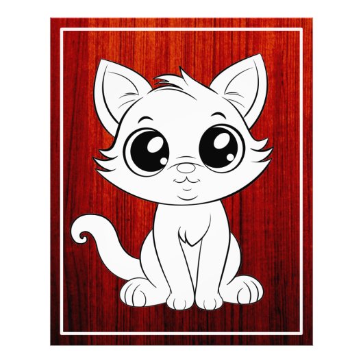 Schattigee Schattige witte kat Foto Afdruk (Voorkant)