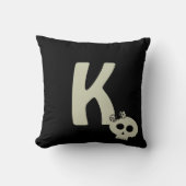 Schattigee schedel Monogram Patroon Zwart Sierkuss Kussen (Voorkant)