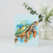 Schattigee Schilderschildpad Briefkaart (Staand voorkant)