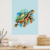 Schattigee Schilderschildpad Poster (Keuken)