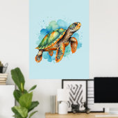 Schattigee Schilderschildpad Poster (Thuiskantoor)
