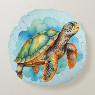 Schattigee Schilderschildpad Rond Kussen