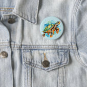 Schattigee Schilderschildpad Ronde Button 5,7 Cm (In situ)