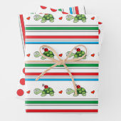 Schattigee schildpad en lieveheersbeestje verpakke inpakpapier vel (In situ)