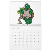Schattigee Schildpad en Schildpad Kindergarten Tek Kalender (Mar 2026)