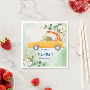 Schattigee schildpad Giraffe Tropische bloem Verja Servet