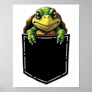 Schattigee schildpad in de zak Grappige Halloween Poster