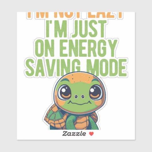 Schattigee schildpad, luie schildpad, in energiebe sticker (Vel)
